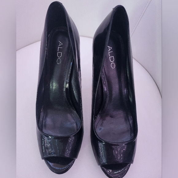 Aldo -black peep toe stilettos - Picture 1 of 5